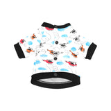 Watercolor helicopter cloud pattern All Over Print Pet Dog Round Neck Fuzzy Shirt