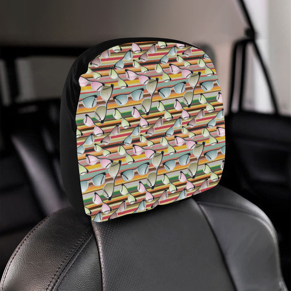 Sun Glasses Pattern Print Design 02 Car Headrest Cover