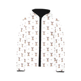 Greyhound Pattern Print Design 05 Kids' Boys' Girls' Padded Hooded Jacket