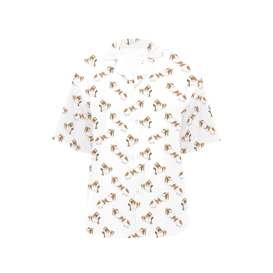 Jack Russel Pattern Print Design 04 Women's All Over Print Hawaiian Shirt