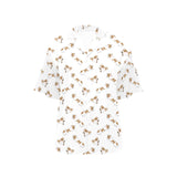 Jack Russel Pattern Print Design 04 Women's All Over Print Hawaiian Shirt