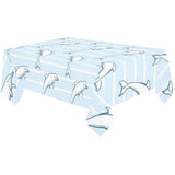 Dolphin blue striped background Tablecloth