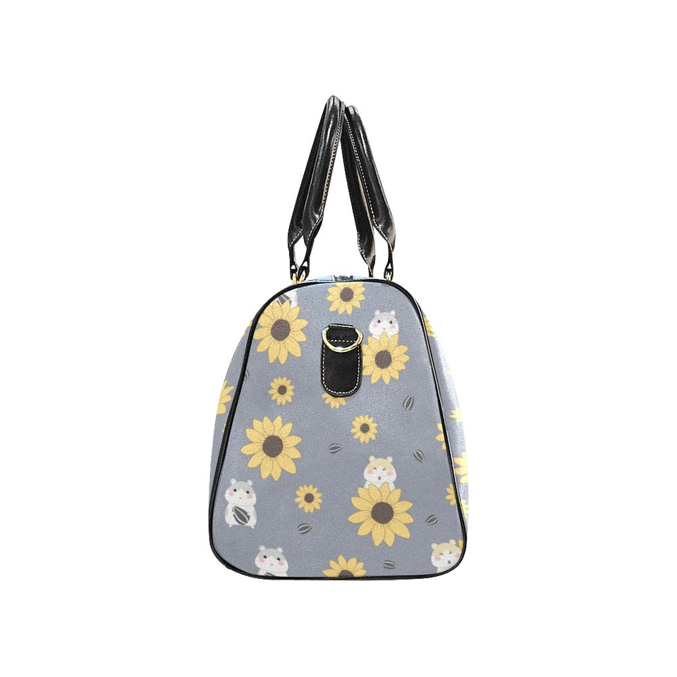 Cute hamster sunflower pattern background Travel Bag