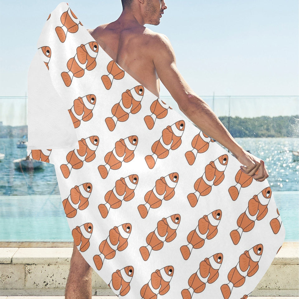 Clown Fish Pattern Print Design 05 Beach Towel