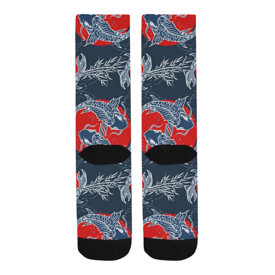Fancy Carps hand drawn japanese art Crew Socks