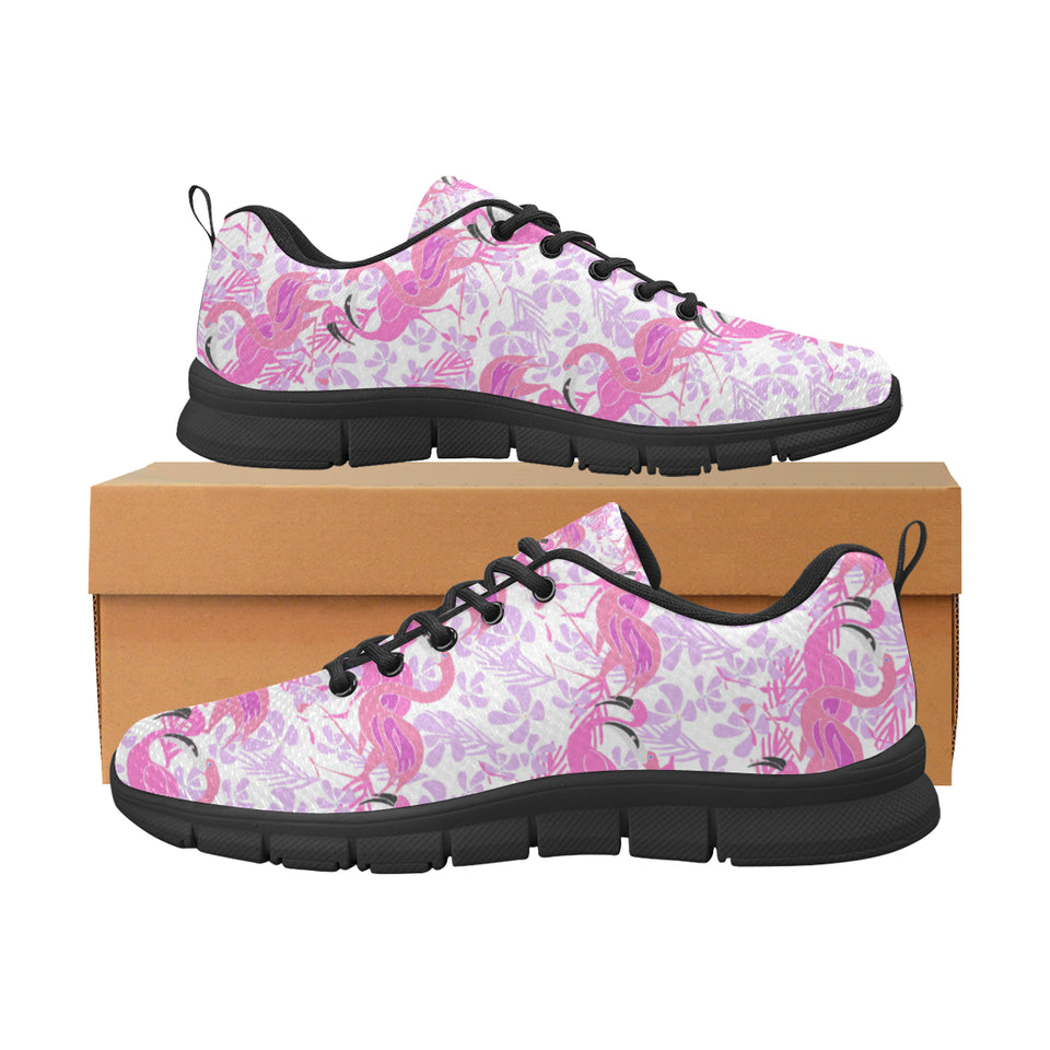 Pink flamingo flower pattern Men's Sneaker Shoes
