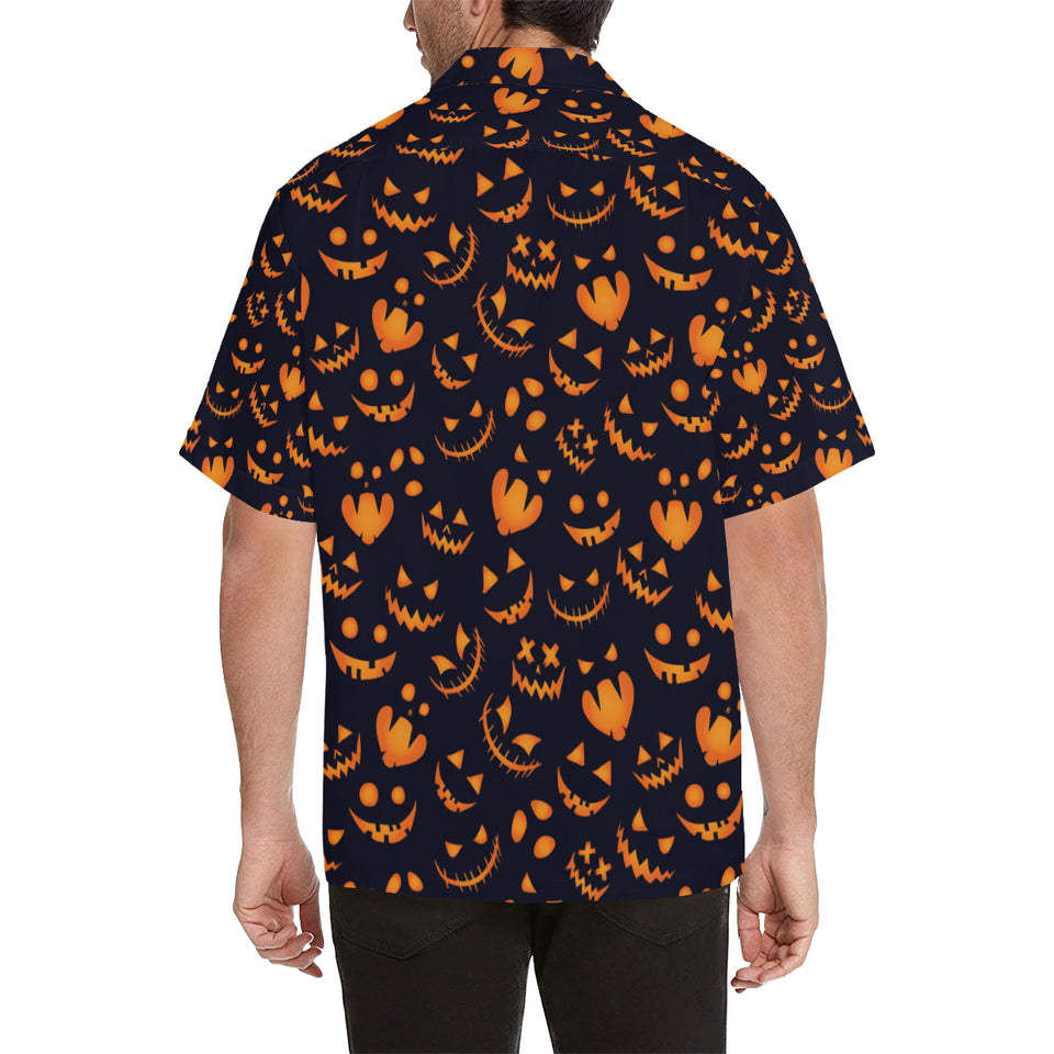 Halloween pattern Pumpkin background Men's All Over Print Hawaiian Shirt
