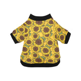 Sunflower pattern All Over Print Pet Dog Round Neck Fuzzy Shirt