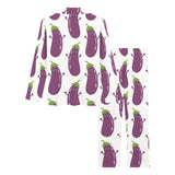 Eggplant Pattern Print Design 01 Women's Long Pajama Set