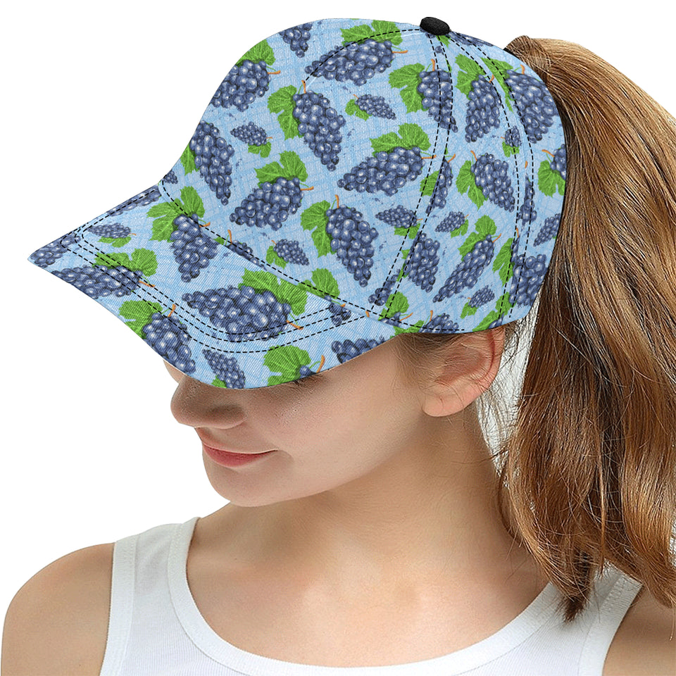 Watercolor grape pattern All Over Print Snapback Cap