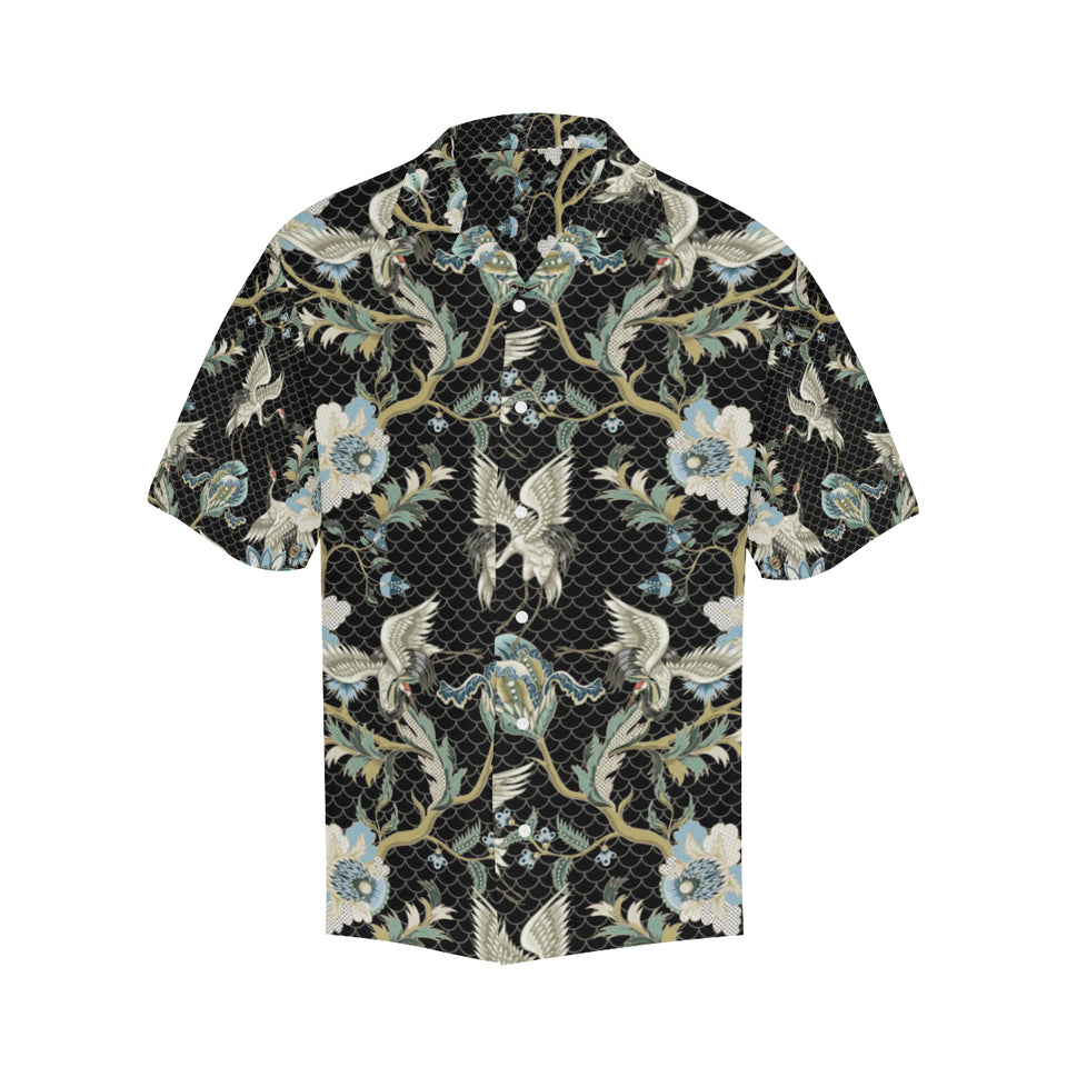 Japanese crane ornament elements Men's All Over Print Hawaiian Shirt