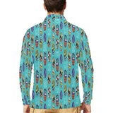 Surfboard Pattern Print Design 05 Men's Long Sleeve Polo Shirt