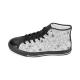 Spider web cobweb pattern Women's High Top Canvas Shoes Black