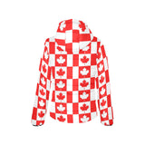 Canada Pattern Print Design 05 Women's Padded Hooded Jacket