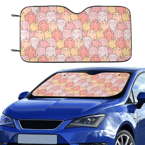 Pig Pattern Print Design 04 Car Sun Shade