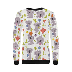 Cute koalas teapots tea Women's Crew Neck Sweatshirt