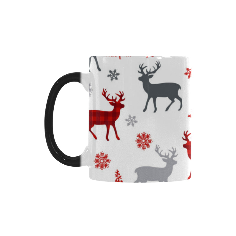 Deer tree snowflakes chrismas pattern Morphing Mug Heat Changing Mug