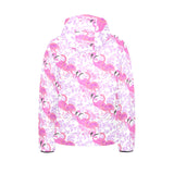 Pink flamingo flower pattern Kids' Boys' Girls' Padded Hooded Jacket