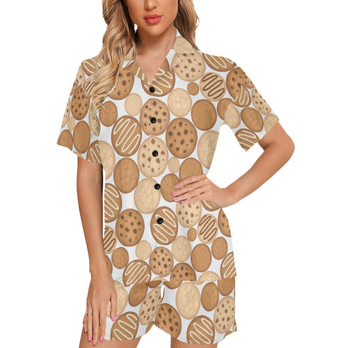 Various cookie pattern Women's V-Neck Short Pajama Set