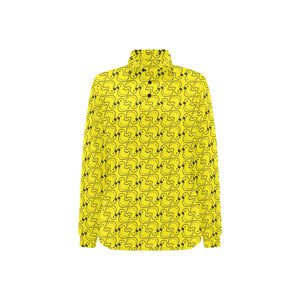 Duck Pattern Print Design 02 Women's Long Sleeve Polo Shirt