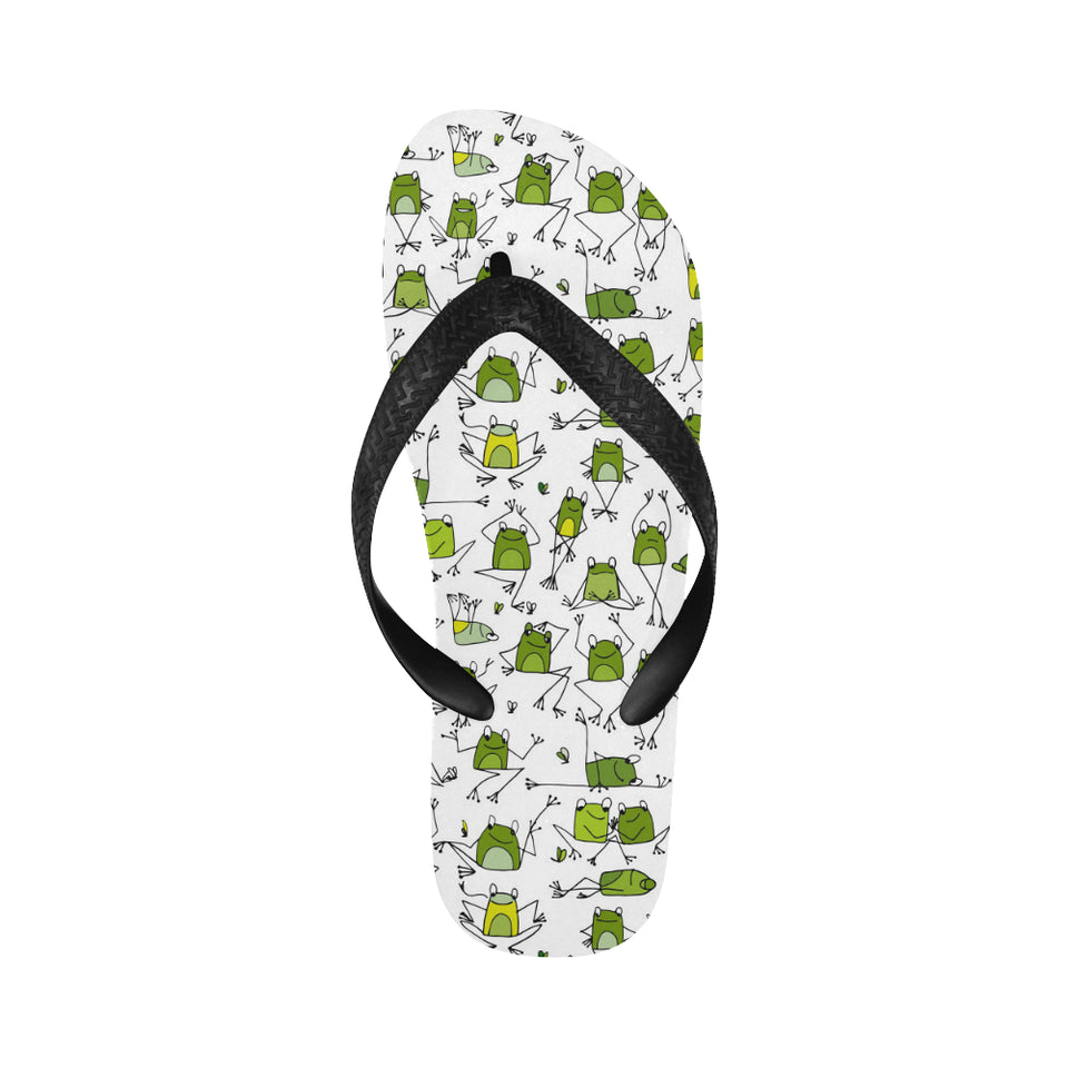 Sketch funny frog pattern Unisex Flip Flops