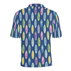 Surfboard Pattern Print Design 03 Men's All Over Print Polo Shirt