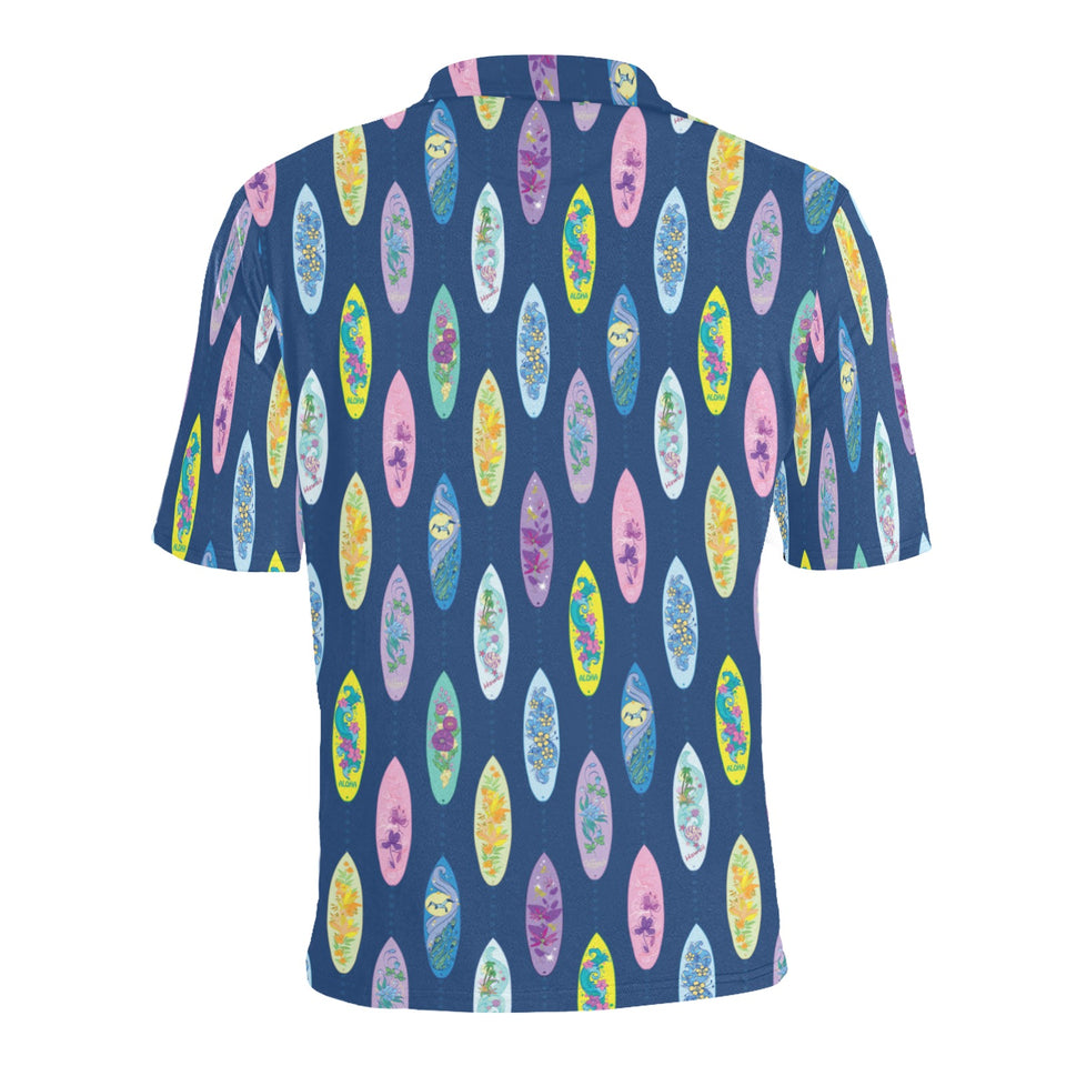 Surfboard Pattern Print Design 03 Men's All Over Print Polo Shirt