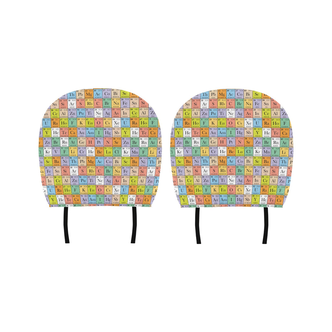 Chemistry Periodic Table Pattern Print Design 01 Car Headrest Cover