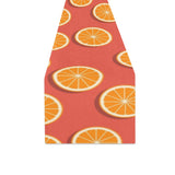 Oranges pattern red background Table Runner