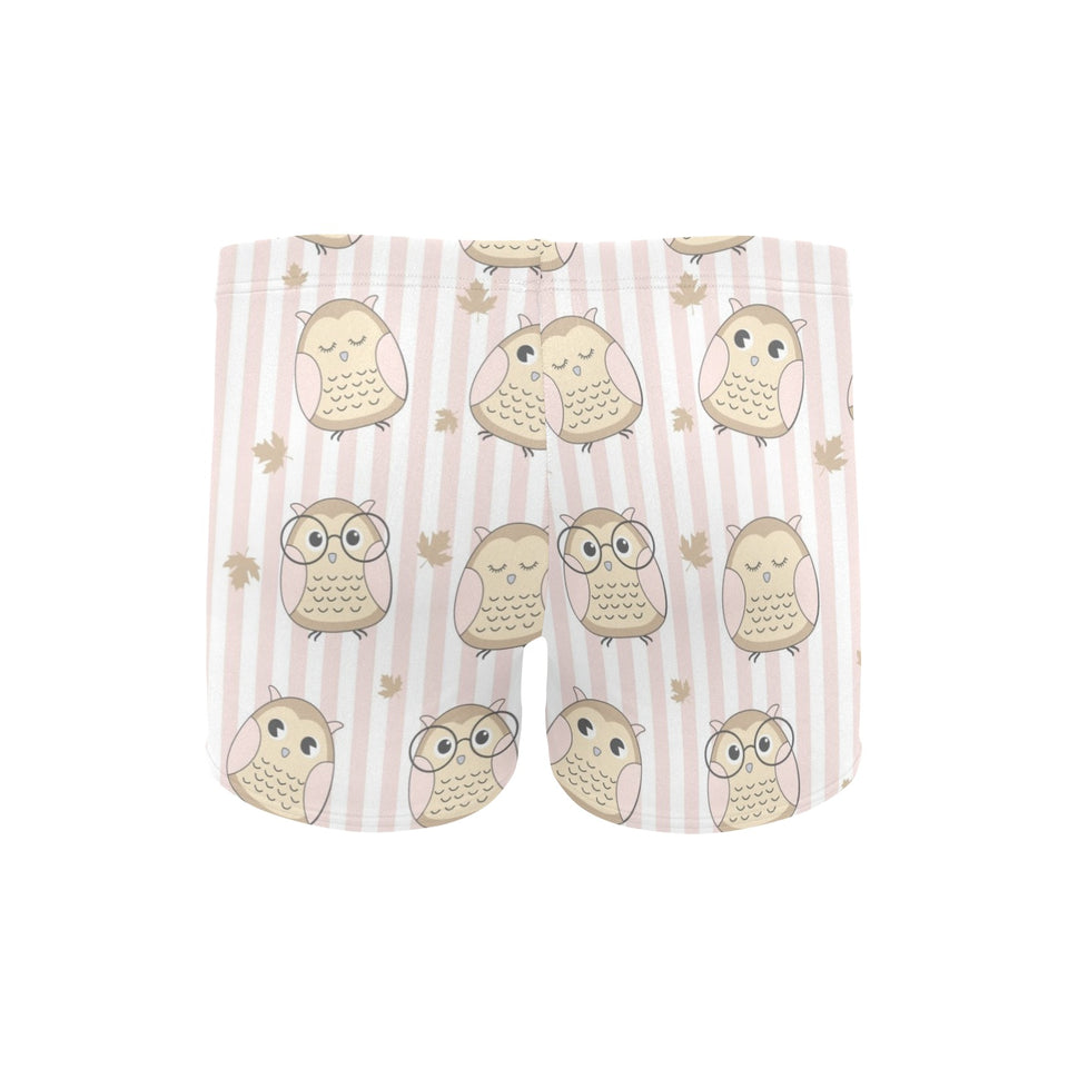 cute owl leaf Men's Swimming Trunks