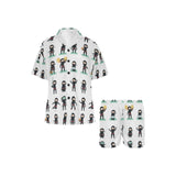 Cute ninja katana sword pattern Women's V-Neck Short Pajama Set