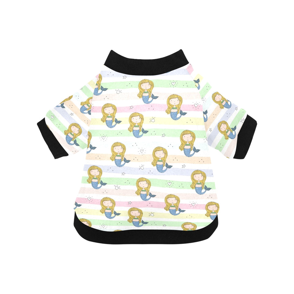 Cute hand drawn mermaid All Over Print Pet Dog Round Neck Fuzzy Shirt