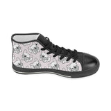 Cute french bulldog pattern Women's High Top Canvas Shoes Black