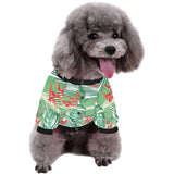 heliconia palm and monstera  leaves pattern All Over Print Pet Dog Round Neck Fuzzy Shirt