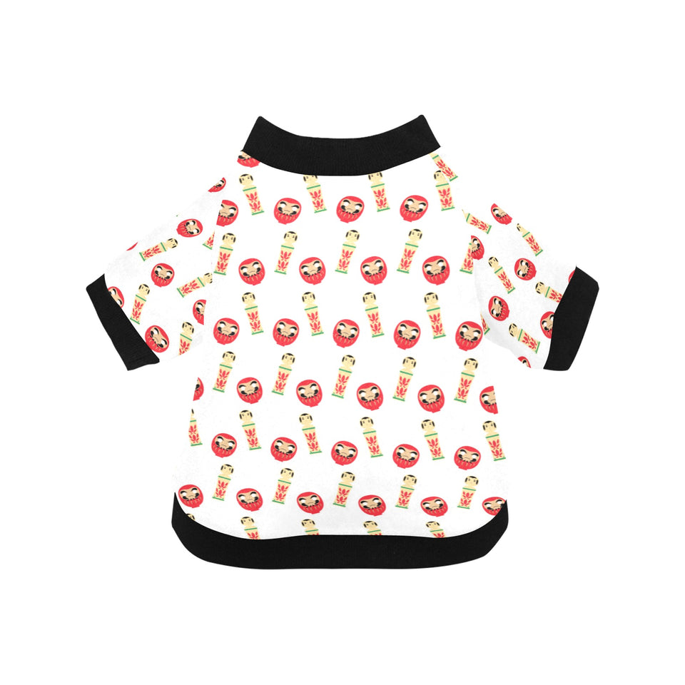 Daruma japanese wooden doll All Over Print Pet Dog Round Neck Fuzzy Shirt