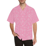 Sweet candy pink background Men's All Over Print Hawaiian Shirt