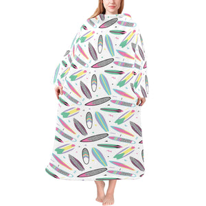 Surfboard Pattern Print Design 04 Blanket Robe with Sleeves