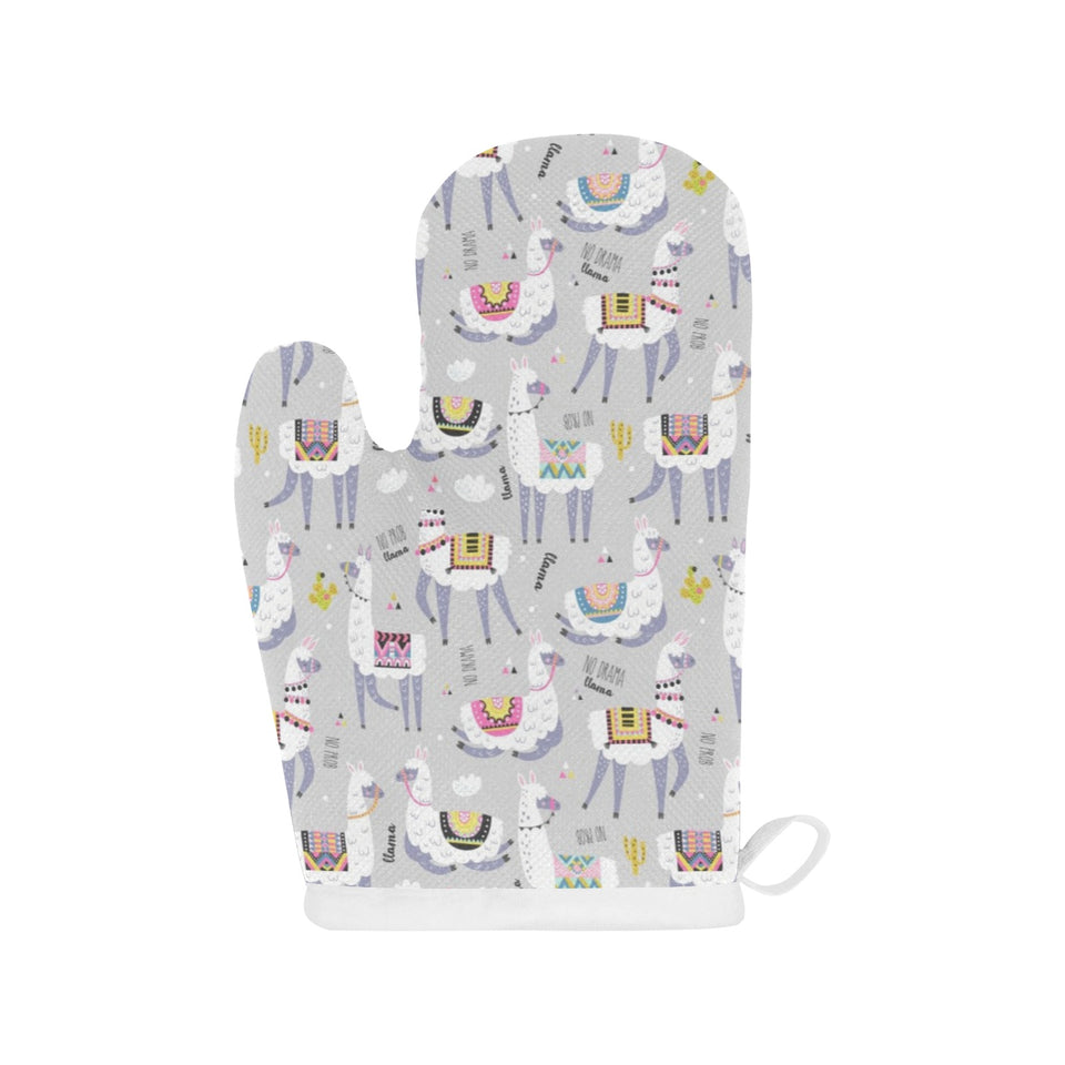 Cute Llama Alpaca pattern Heat Resistant Oven Mitts