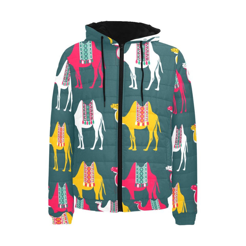 Camel pattern Men's Padded Hooded Jacket