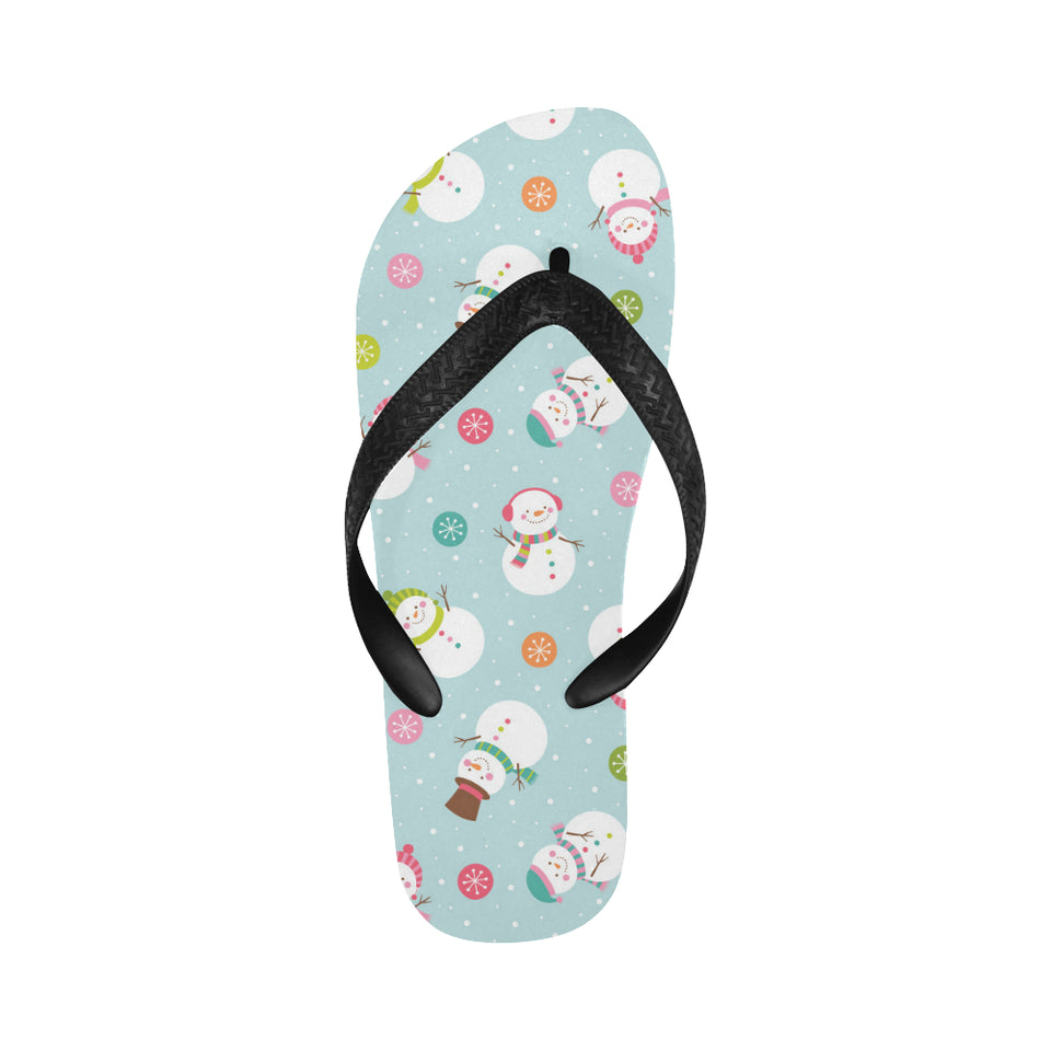 Cute snowman snowflake pattern Unisex Flip Flops