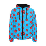 Ladybug Pattern Print Design 02 Men's Padded Hooded Jacket