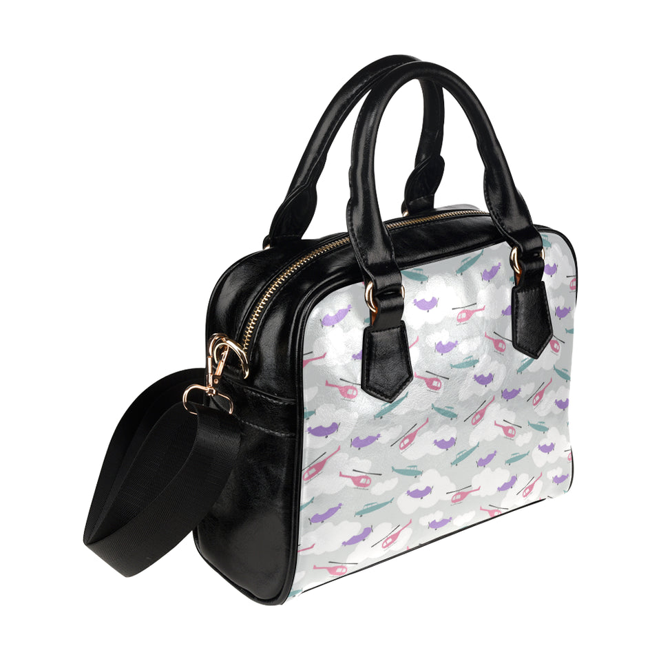 Helicopter plane pattern Shoulder Handbag