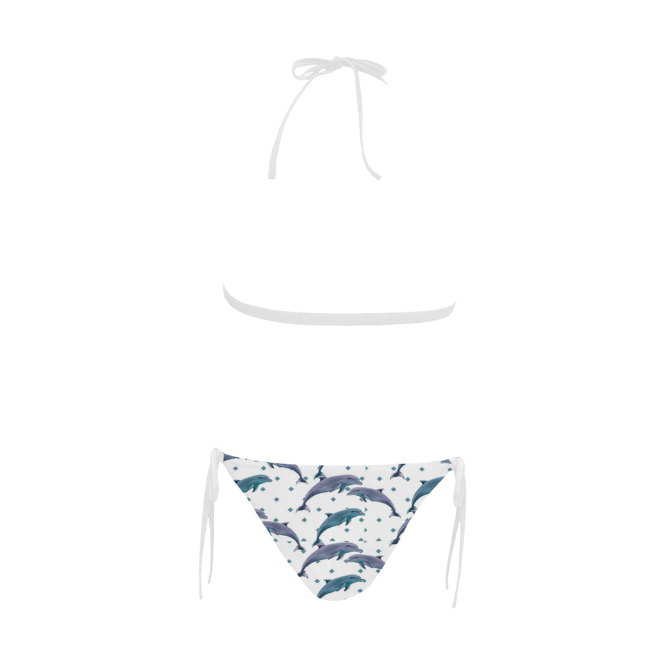 Dolphins pattern dotted background Sexy Bikinis Two-Piece Swimsuits
