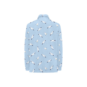 Seagull Pattern Print Design 02 Women's Long Sleeve Polo Shirt