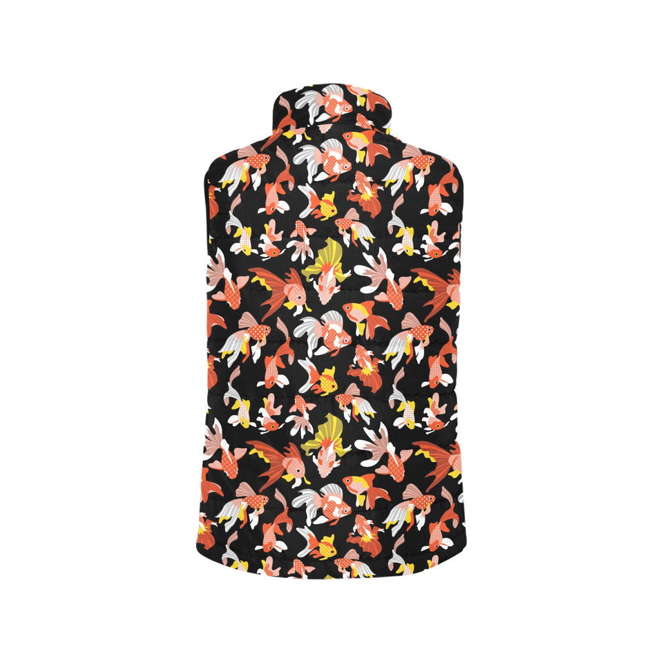 Goldfish Pattern Print Design 03 Women's Padded Vest