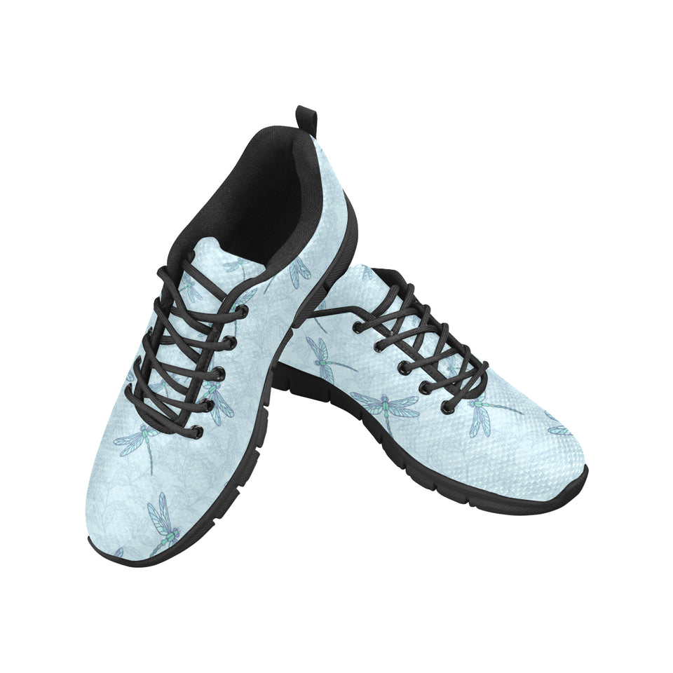 Dragonfly pattern blue background Women's Sneaker Shoes