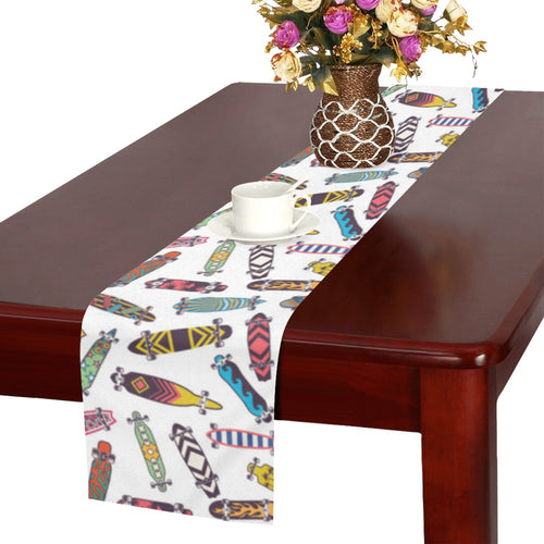 Skate Board Pattern Print Design 05 Table Runner