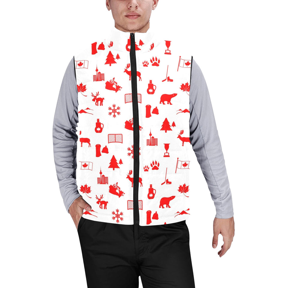 Canada Pattern Print Design 04 Men's Padded Vest