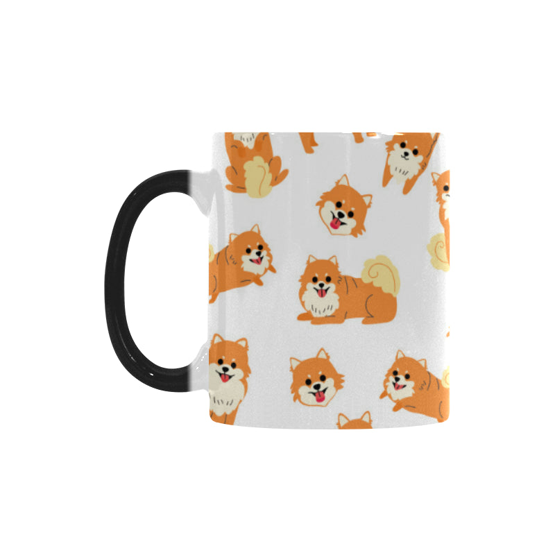 Brown pomeranian pattern Morphing Mug Heat Changing Mug