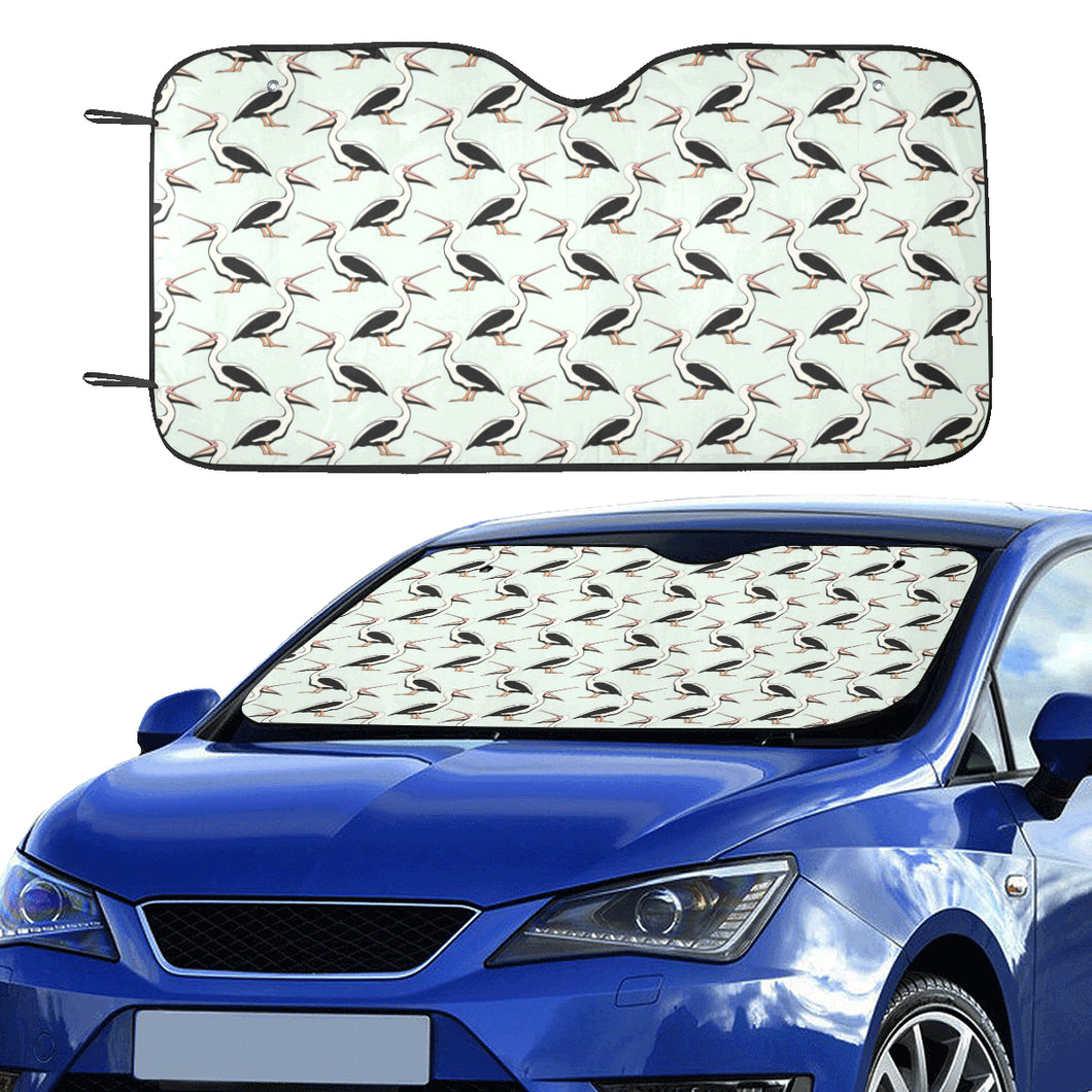 Pelican Pattern Print Design 02 Car Sun Shade